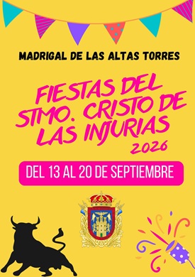Cartel de las Fiestas del Santísimo Cristo de las Injurias 2026 en Madrigal de las Altas Torres