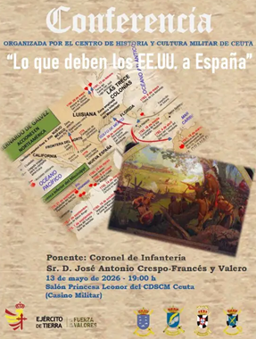Conferencia en Ceuta sobre el apoyo de España a la independencia de Estados Unidos