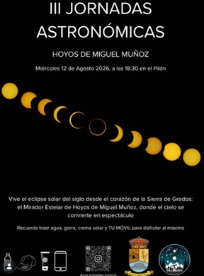 Cartel de las III Jornadas Astronómicas en Hoyos de Miguel Muñoz