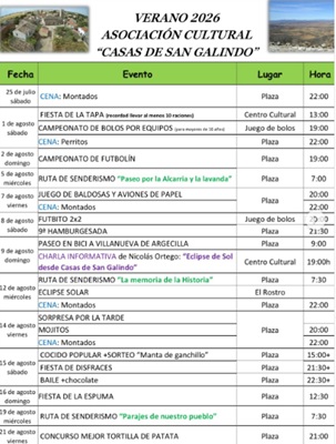 Actividades de Casas de San Galindo